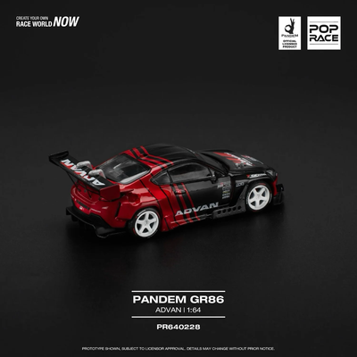 Toyota GR86 Pandem - Svart / Röd - 228 - Pop Race - 1:64