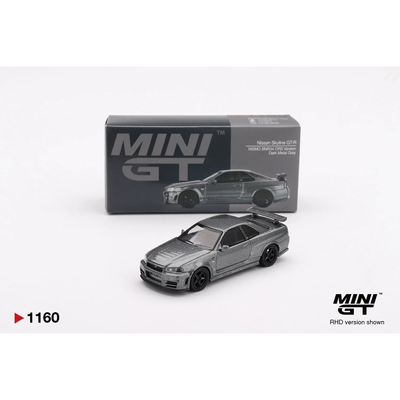 Nissan Skyline GT-R Dark Metal Gray (NISMO BNR34 CRS Version) - Grå - 1160 - Mini GT - 1:64