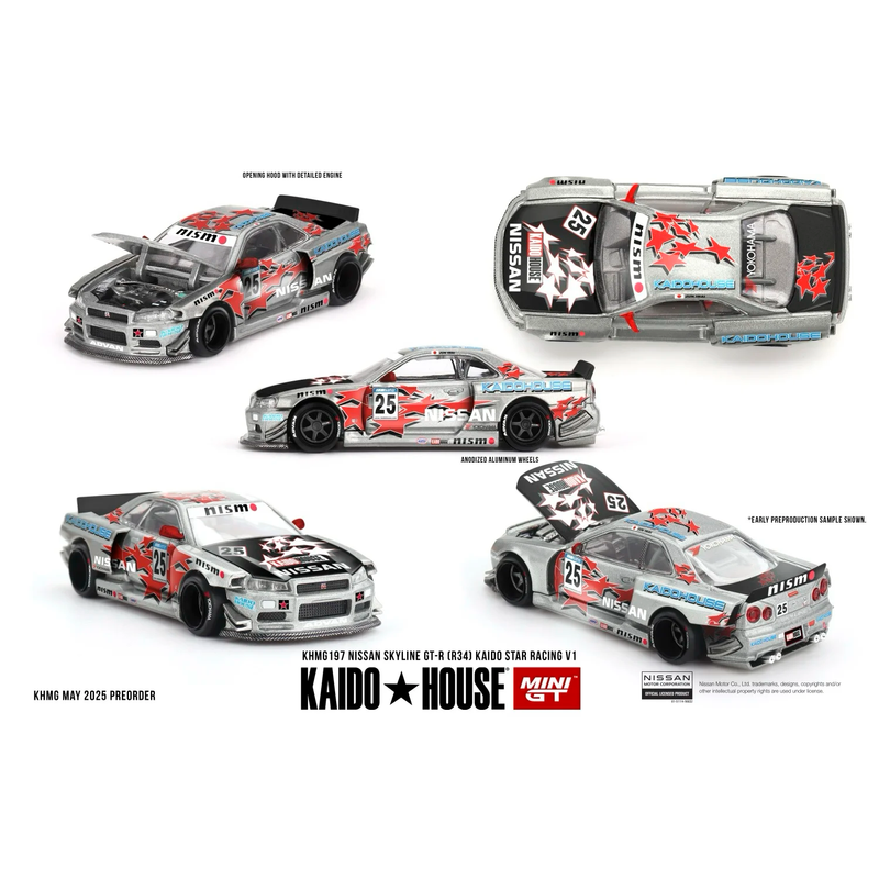 Nissan Skyline GT-R (R34) Kaido Star Racing V1 - 197 - Kaido House x Mini GT - 1:64