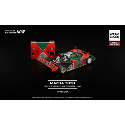 Mazda 787B 1991 Le Mans Winner - Orange / Grön - 301 - Pop Race - 1:64