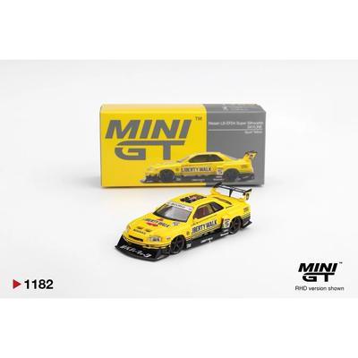 Nissan LB-ER34 Super Silhouette Skyline Sport Yellow - Gul - 1182 - Mini GT - 1:64