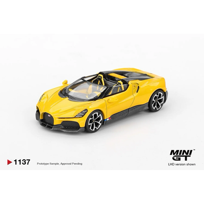 Bugatti W16 Mistral Yellow - Gul - 1137 - Mini GT - 1:64