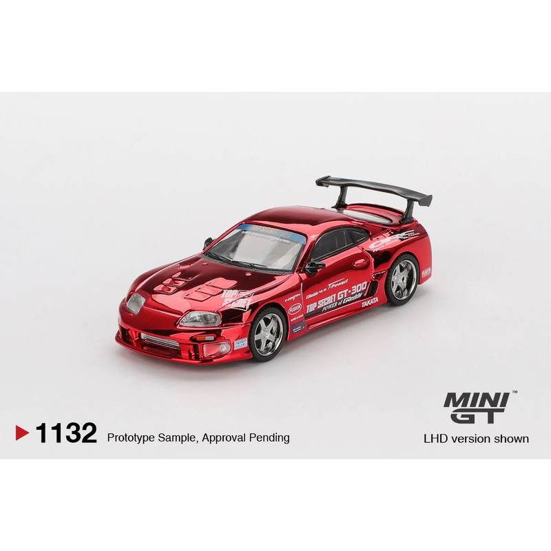 Toyota Supra (A80) Top Secret GT-300 Top Secret Red Chrome - Röd - 1132 - Mini GT - 1:64