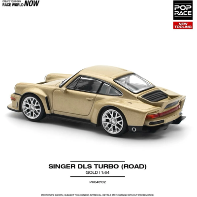 Porsche Singer DLS Turbo - Guld - 132 - Pop Race - 1:64