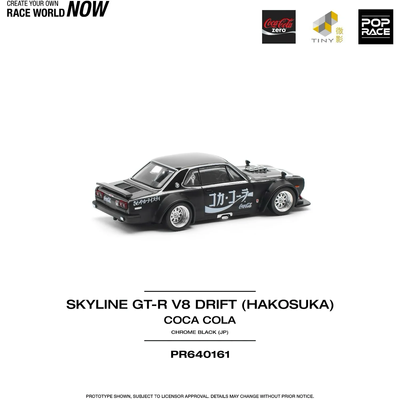 Nissan Skyline GT-R V8 Drift Hakosuka Coca-Cola - Svart - 161 - Pop Race - 1:64