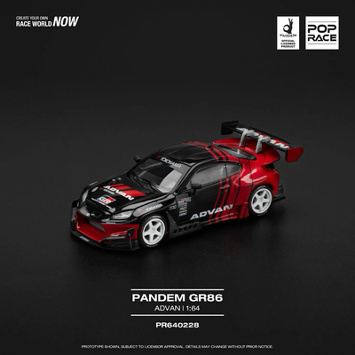 Toyota GR86 Pandem - Svart / Röd - 228 - Pop Race - 1:64