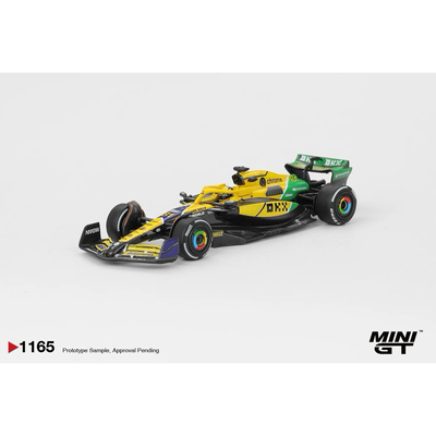 McLaren MCL38 #81 Oscar Piastri 2024 F1 Monaco GP 2nd Place - Gul / Grøn - 1165 - Mini GT - 1:64
