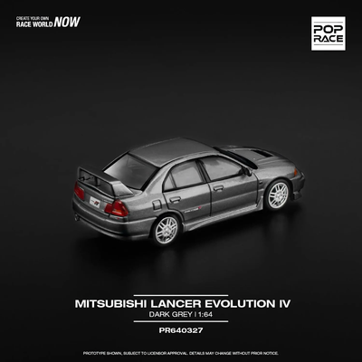 Mitsubishi Lancer Evolution IV - Grå - 327 - Pop Race - 1:64