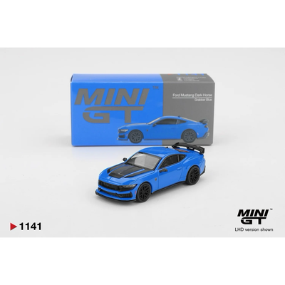 Ford Mustang Dark Horse 2024 Grabber Blue - Blå - 1141 - Mini GT - 1:64