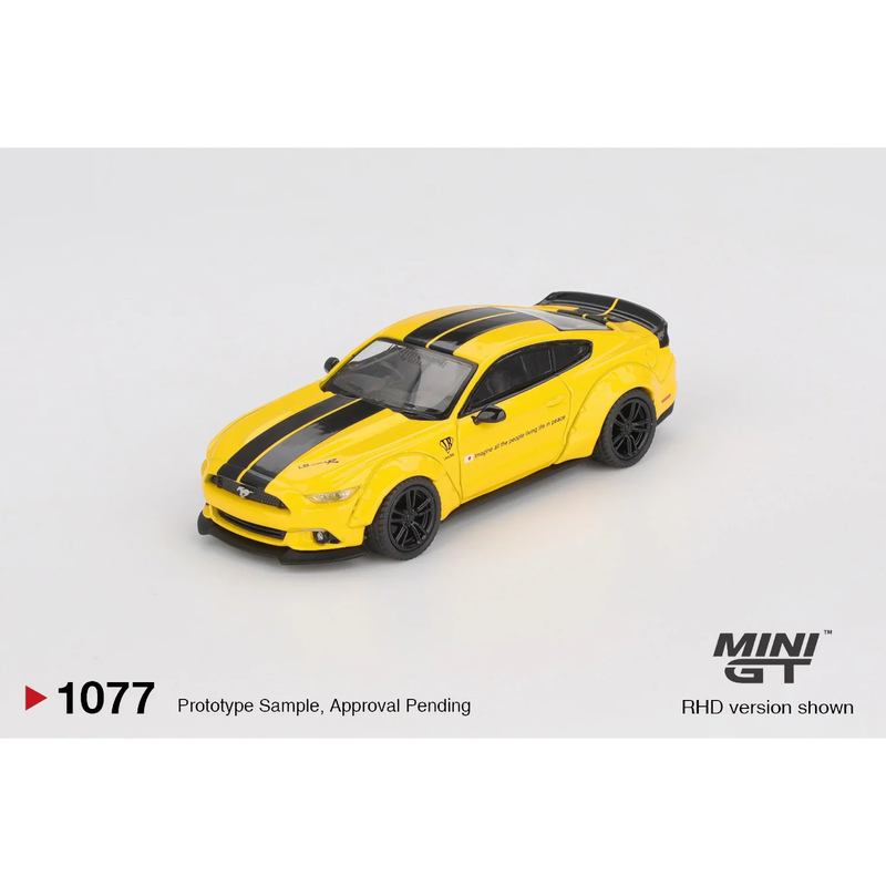 LB-WORKS Ford Mustang Triple Yellow - Gul - 1077 - Mini GT - 1:64