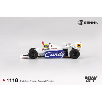 Toleman TG184 #19 Ayrton Senna 1984 Monaco Grand Prix 2nd Place - Hvid - 1118 - Mini GT - 1:64