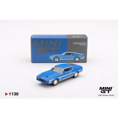 Ford Mustang Mach 1 Grabber Blue - Blå - 1138 - Mini GT - 1:64