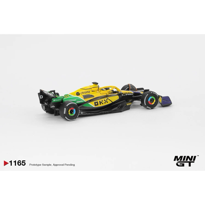 McLaren MCL38 #81 Oscar Piastri 2024 F1 Monaco GP 2nd Place - Gul / Grøn - 1165 - Mini GT - 1:64