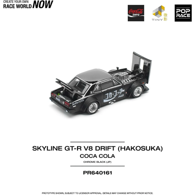 Nissan Skyline GT-R V8 Drift Hakosuka Coca-Cola - Svart - 161 - Pop Race - 1:64