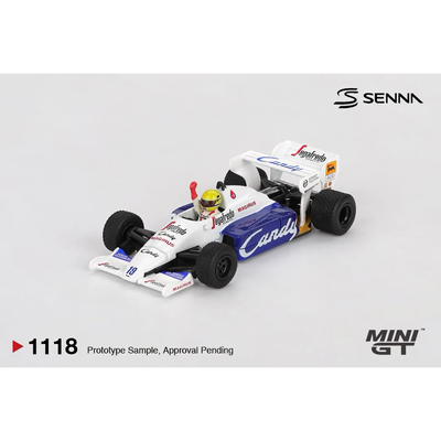 Toleman TG184 #19 Ayrton Senna 1984 Monaco Grand Prix 2nd Place - Hvid - 1118 - Mini GT - 1:64
