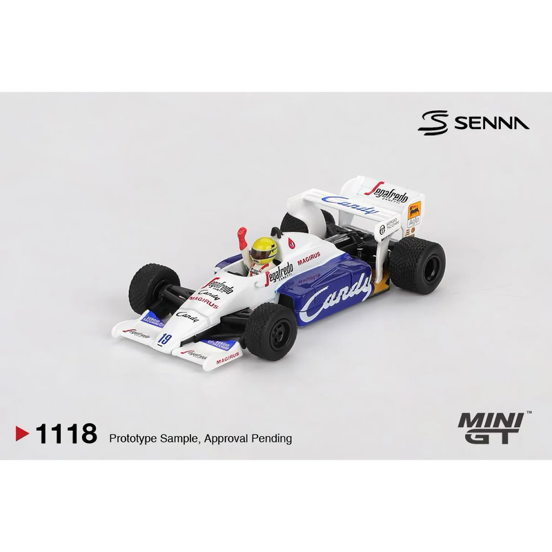 Toleman TG184 #19 Ayrton Senna 1984 Monaco Grand Prix 2nd Place - Hvid - 1118 - Mini GT - 1:64
