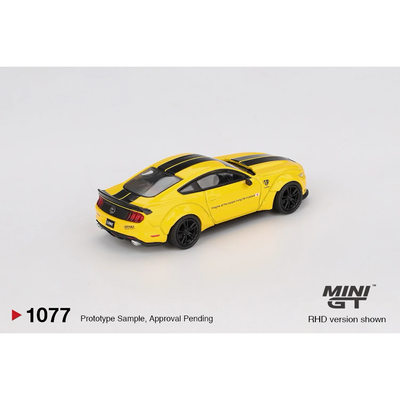 LB-WORKS Ford Mustang Triple Yellow - Gul - 1077 - Mini GT - 1:64