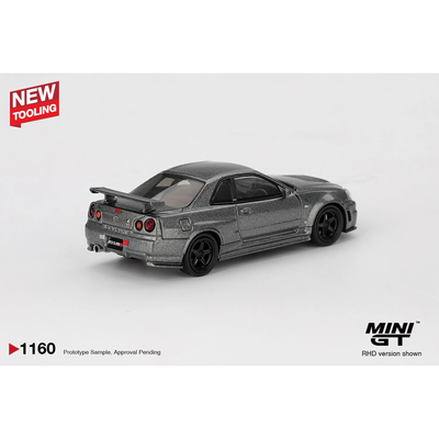 Nissan Skyline GT-R Dark Metal Gray (NISMO BNR34 CRS Version) - Grå - 1160 - Mini GT - 1:64