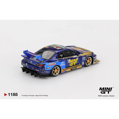 Nissan LB-Super Silhouette S15 SILVIA #555 Team MINI GT Liberty Walk 2025 Formula Drift Halloween Special - Blå - 1185 - Mini GT - 1:64