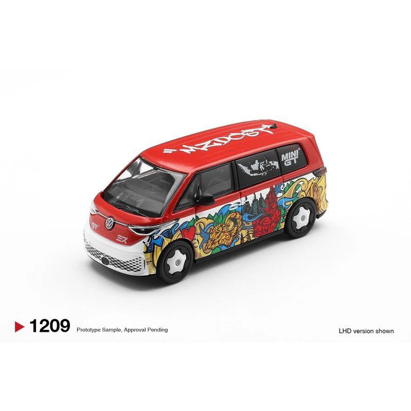 Volkswagen ID. Buzz Mizu Design - Rød / Hvid - 1209 - Mini GT - 1:64