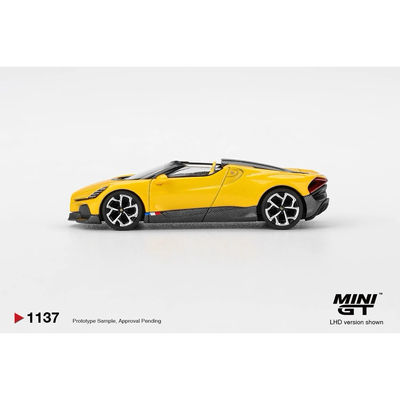 Bugatti W16 Mistral Yellow - Gul - 1137 - Mini GT - 1:64