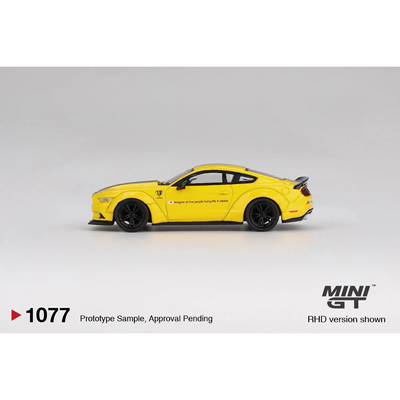 LB-WORKS Ford Mustang Triple Yellow - Gul - 1077 - Mini GT - 1:64