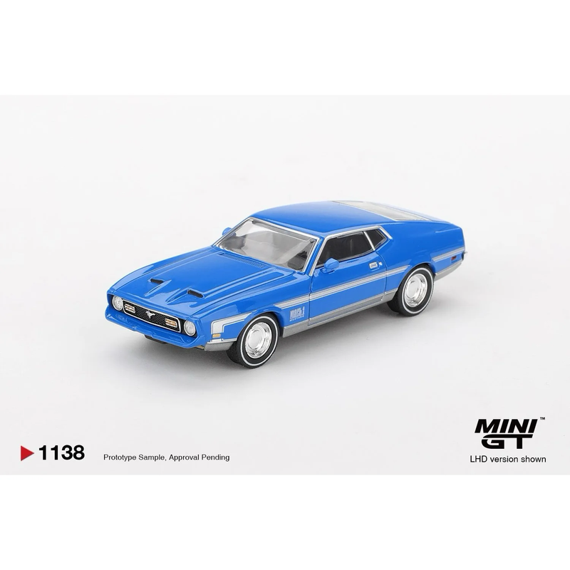 Ford Mustang Mach 1 Grabber Blue - Blå - 1138 - Mini GT - 1:64