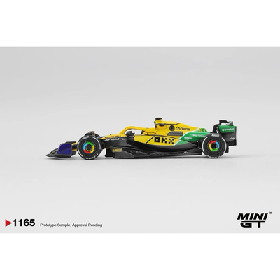 McLaren MCL38 #81 Oscar Piastri 2024 F1 Monaco GP 2nd Place - Gul / Grøn - 1165 - Mini GT - 1:64