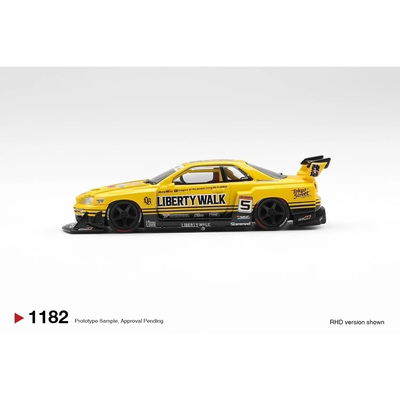 Nissan LB-ER34 Super Silhouette Skyline Sport Yellow - Gul - 1182 - Mini GT - 1:64