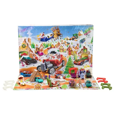 Hot Wheels Adventskalender 2025 - 10 Bilar och 23 Tillbehör