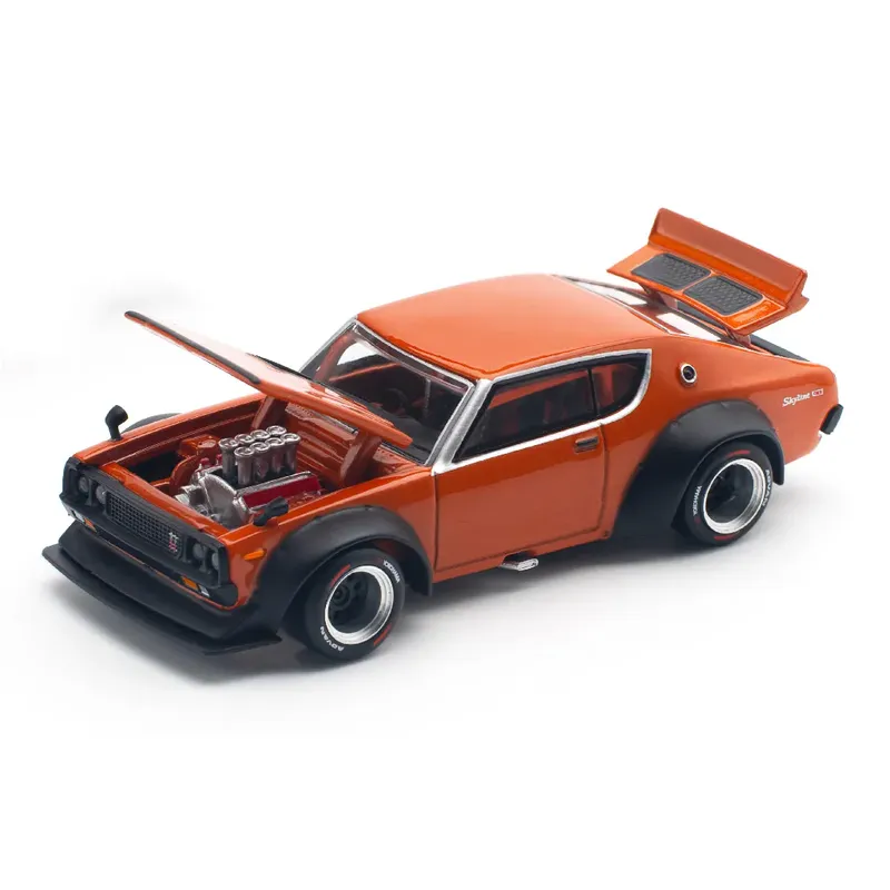 Nissan Skyline GT-R V8 Drift (Kenmeri) - Orange - 173 - Pop Race - 1:64
