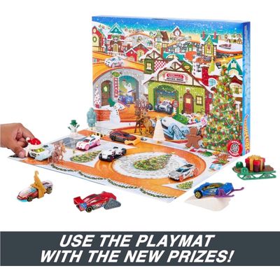 Adventskalender - 8 bilar och 16 tillbehör - Hot Wheels