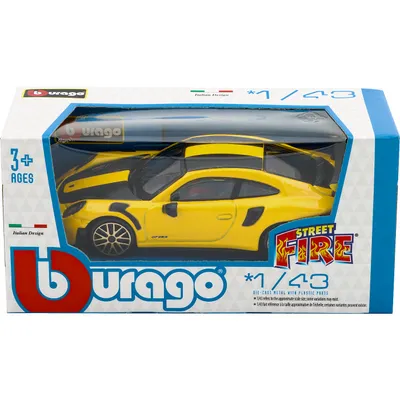 Porsche 911 (997) GT2 RS - Gul / Sort - Bburago - 11 cm