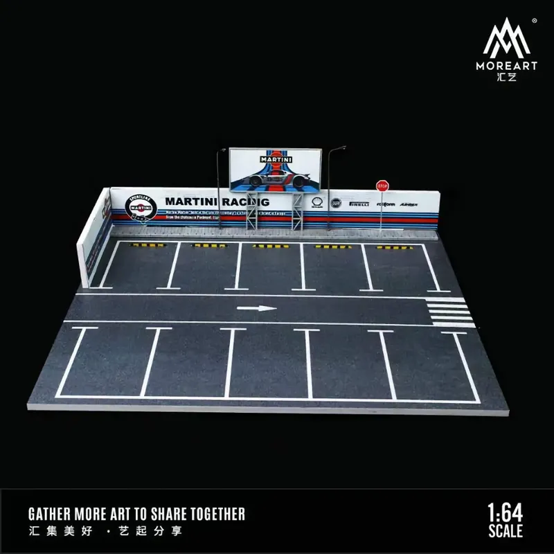 Martini Racing - Parkering Diorama - LED-belysning - 1:64