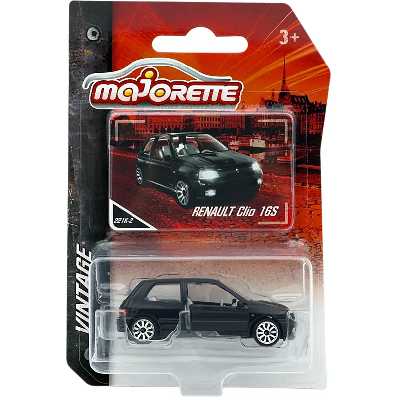 Renault Clio 16S - Svart - Vintage - Majorette - 7 cm