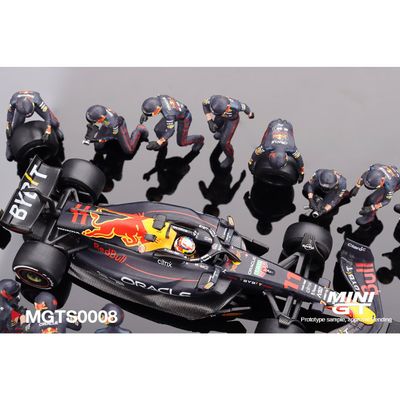 RB18 #11 Sergio Pérez - Pit Crew Set - Mini GT - 1:64