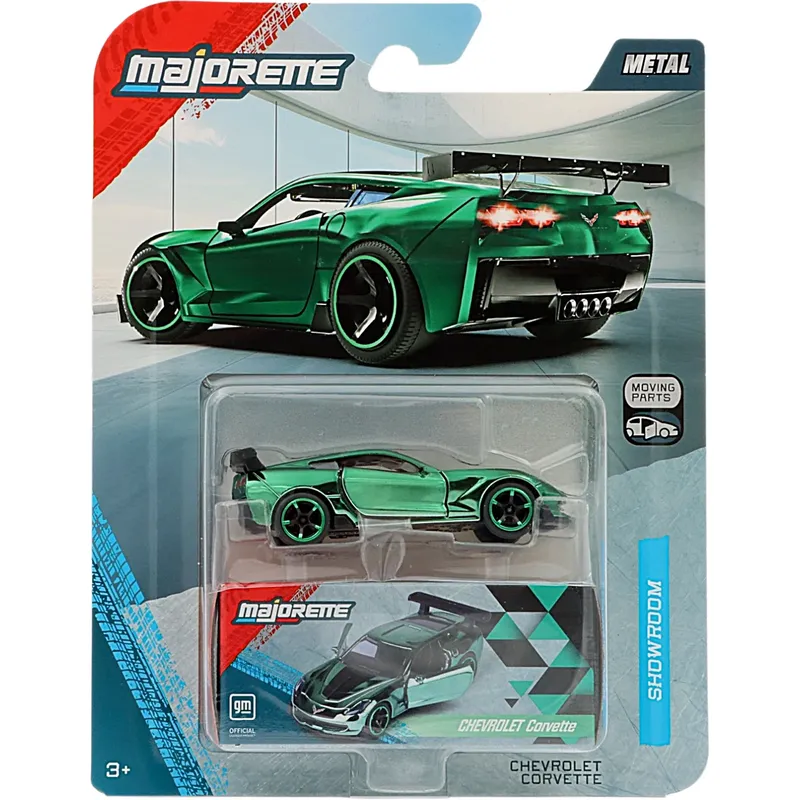 Chevrolet Corvette - Grön - Showroom Deluxe Cars - Majorette - 7 cm