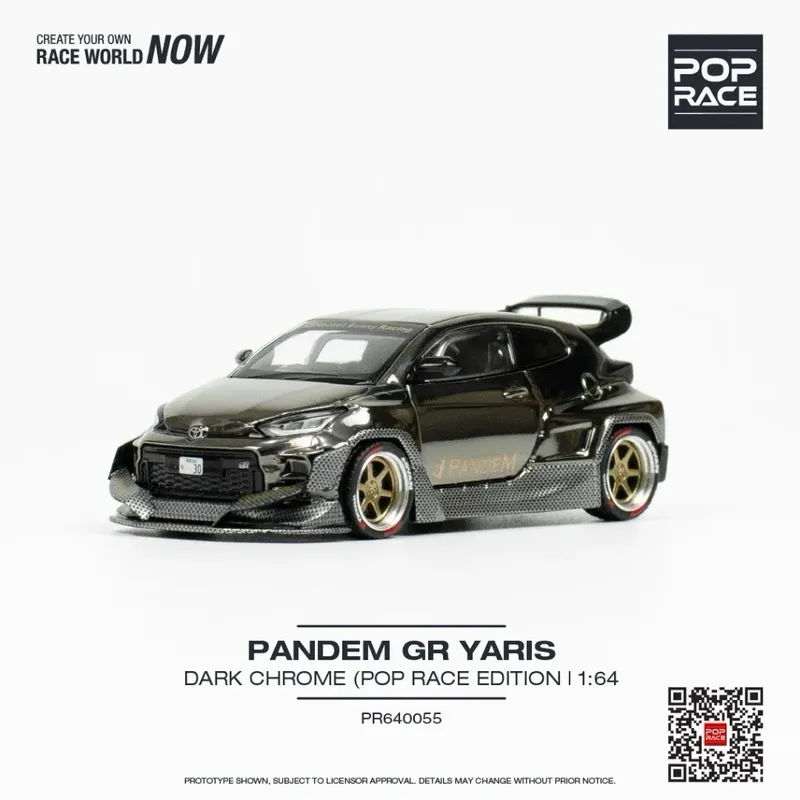 Pandem GR Yaris - Dark Chrome - 55 - Pop Race - 1:64