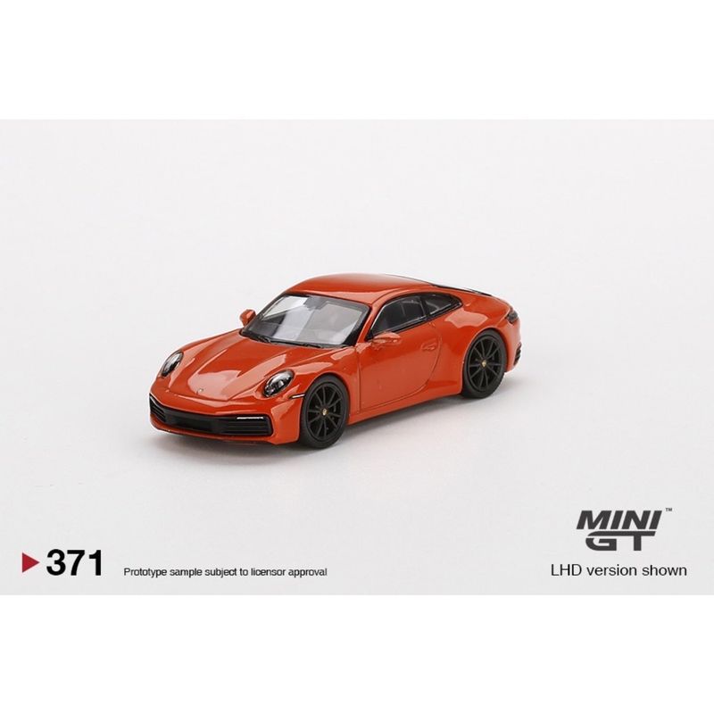 Porsche 911 (992) Carrera 4S - Lava Orange - 371 - Mini GT