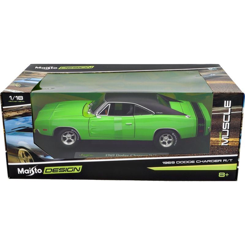 1969 Dodge Charger R/T - Grön - Maisto - 1:18