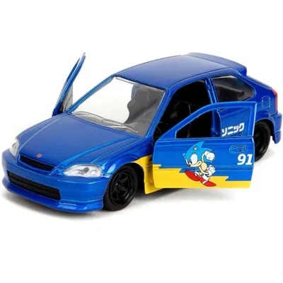 1997 Honda Civic Type R - Sonic The Hedgehog - Jada - 13 cm