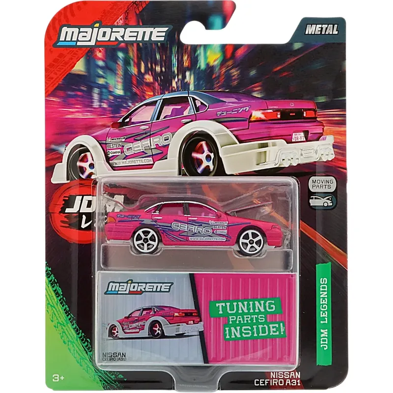 Nissan Cefiro A31 - Rosa - JDM Legends Deluxe - Majorette - 7 cm