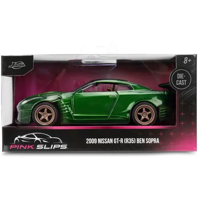 2009 Nissan GT-R (R35) Ben Sopra - Grön - Pink Slips - Jada - 13 cm