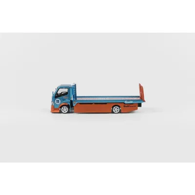 Custom Flatbed Tow Truck - Gulf - Micro Turbo - 1:64