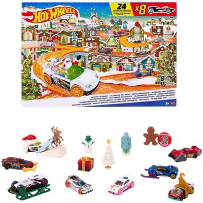 Adventskalender - 8 bilar och 16 tillbehör - Hot Wheels