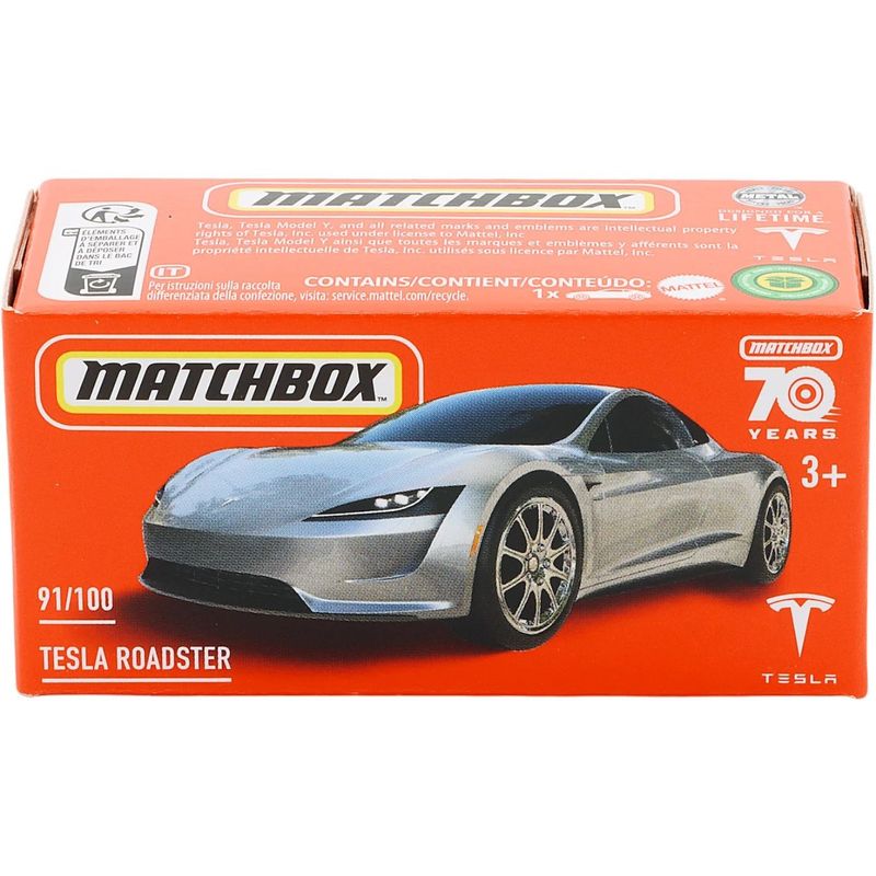 Tesla Roadster - Silver - Power Grab - Matchbox
