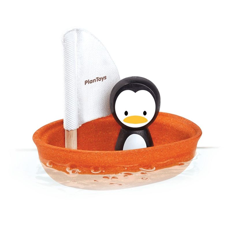PlanToys pingvin i segelbåt