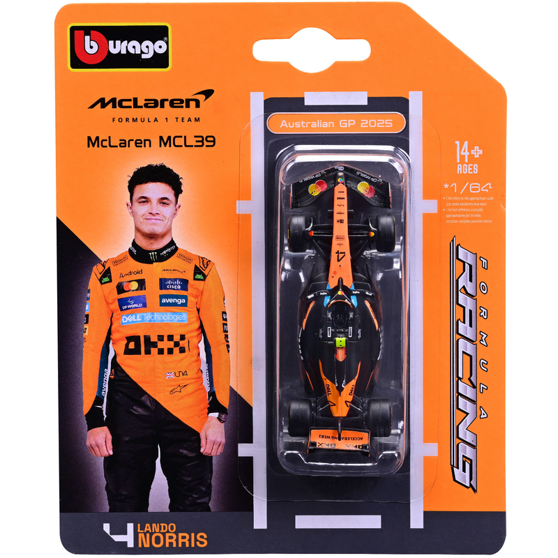 McLaren MCL39 - Lando Norris - Bburago - 1:64 - 9 cm