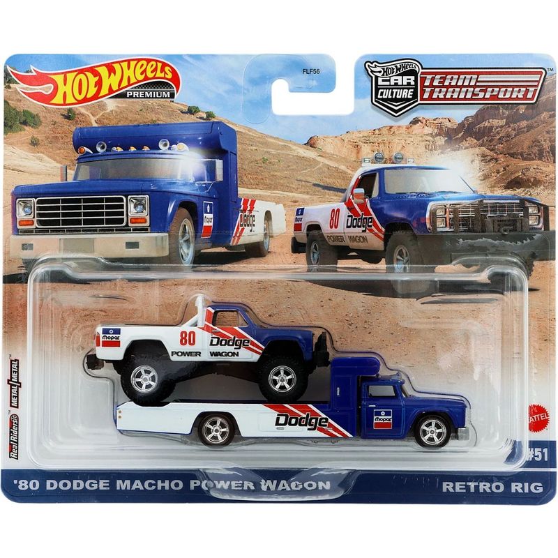 80 Dodge Macho Power Wagon + Retro Rig - TT 51 - Hot Wheels