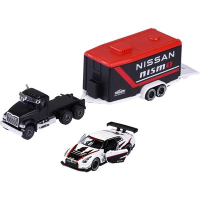 Mack Granite + Nissan GTR Nismo GT3 - Race Trailer Majorette